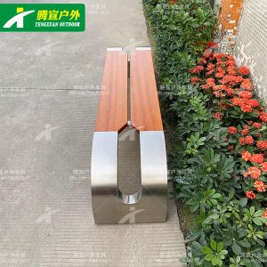 Ghế băng Ghế công viên ngoài trời băng giải trí chống ăn mòn gỗ đặc Ghế thép không gỉ thanh gỗ Ghế giải trí Ghế sắt rèn - Hình 2