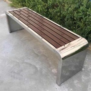 Ghế băng inox Ghế công viên ngoài trời băng gỗ nhựa Ghế băng dự bị sân trung tâm mua sắm phần còn lại ban công ngoài trời - Hình 2