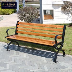 Ghế băng ngoài trời Ghế công viên thư giãn công cộng tựa lưng Ghế ngoài trời vuông nghỉ ngơi Ghế băng dài chống ăn mòn Ghế gỗ rắn