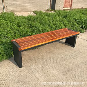 Ghế băng Ngoài Trời Thép Không Gỉ Ghế công viên Vuông Ghế công viên Gỗ Chắc Chắn Ngoài Trời Ghế Sân Vườn Ghế Dài - Hình 2