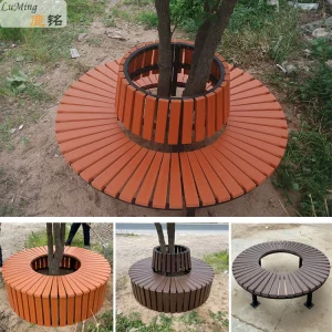 Ghế bao quanh cây ngoài trời vuông tùy chỉnh, ghế tròn, ghế công viên gỗ nhựa, ghế bao quanh cây, ghế sân vườn đặt làm riêng, ghế và ghế đẩu bằng gỗ chống ăn mòn
