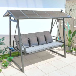 Ghế bập bênh xích đu sân vườn ghế treo ngoài trời biệt thự ban công nhà nhôm đúc ghế xích đu sân vườn võng xếp đa năng - Hình 2