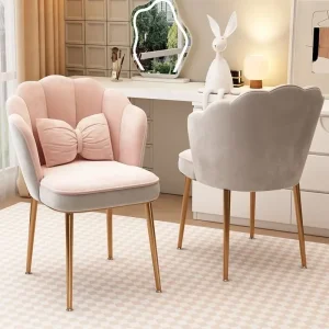 Ghế Bé Gái Dễ Thương Phòng Ngủ Phân Phong cách châu Âu Ins Lưới Mỏ Neo Đỏ Ghế Trang Điểm - Hình 3