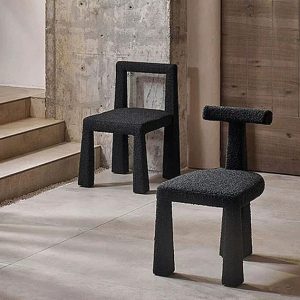 Ghế Bọc Vải Giả Lông Cừu Kiểu Dáng Wabi Sabi Đa Năng