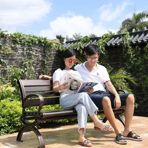 Ghế công viên băng ghế ngoài trời sân vườn ngoài trời bàn ghế sân vườn ghế lưng vuông ghế băng ghế giải trí - Hình 2