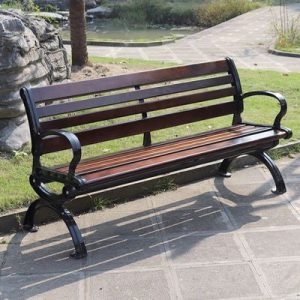 Ghế công viên băng ngoài trời chống ăn mòn gỗ tựa lưng Ghế thư giãn Ghế băng ngoài trời Ghế ngoài trời sắt rèn hợp kim nhôm kẽm