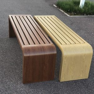 Ghế công viên băng ngoài trời Ghế băng dài chống ăn mòn vân gỗ vuông sân vườn Ghế trung tâm mua sắm hàng Ghế giải trí công cộng