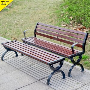 Ghế công viên băng ngoài trời Ghế băng ngoài trời Ghế thư giãn chống ăn mòn gỗ rắn nhựa gỗ sắt lưng hàng Ghế