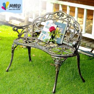 Ghế công viên băng ngoài trời Ghế dài thư giãn chống ăn mòn Ghế sắt rèn sân trong tựa lưng sân vườn ban công ngoài trời Ghế đôi