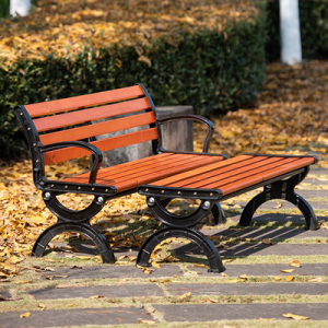 Ghế công viên băng ngoài trời Ghế thư giãn Ghế ngoài trời Ghế tựa lưng vuông Ghế gỗ sát trùng sân băng ba người