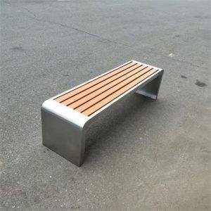 Ghế công viên băng ngoài trời thép không gỉ chống ăn mòn gỗ nhựa Ghế bar Ghế sắt trạm xe buýt Ghế ngoài trời - Hình 3
