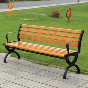 Ghế công viên băng ngoài trời tựa lưng Ghế dài thư giãn ngoài trời chống ăn mòn gỗ rắn sân vườn sân vườn sắt mỹ thuật