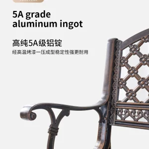 Ghế công viên bằng nhôm đúc băng ghế ngoài trời biệt thự ngoài trời sân vườn cộng đồng giải trí thương mại đường phố cảnh quan băng ghế sân vườn - Hình 4