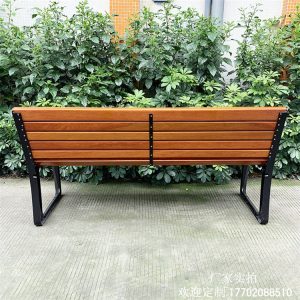 Ghế công viên bằng nhôm đúc gỗ chống ăn mòn ngoài trời phân giải trí lưng Ghế băng gỗ chắc chắn đôi Ghế gỗ nhựa kim loại mới - Hình 4