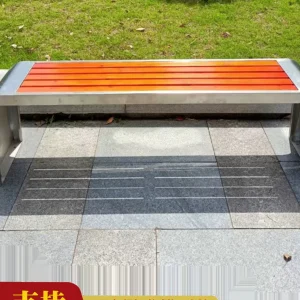 Ghế công viên bằng thép không gỉ Băng ghế ngoài trời Ghế đôi tựa lưng gỗ chống ăn mòn nhựa ghế gỗ cộng đồng băng ghế vuông - Hình 2