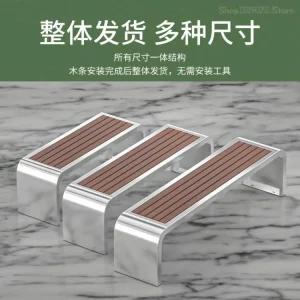 Ghế công viên bằng thép không gỉ Băng ghế ngoài trời Sân đôi Ghế dài ngoài trời Khu vực nghỉ ngơi ngoài trời Gỗ nhựa Ghế sắt thông thường - Hình 2