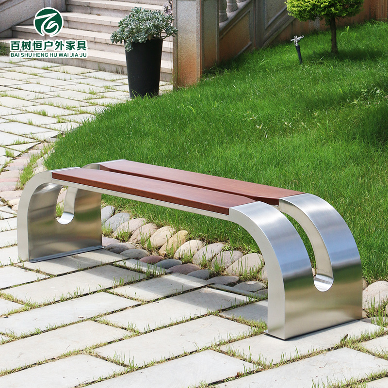 Ghế công viên bằng thép không gỉ Ghế băng dài ngoài trời khu vực sân vuông Ghế chống ăn mòn gỗ sắt rèn công cộng Ghế giải trí - Hình 2 Ghế công viên bằng thép không gỉ Ghế băng dài ngoài trời khu vực sân vuông Ghế chống ăn mòn gỗ sắt rèn công cộng Ghế giải trí - Hình 2