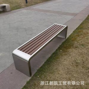 Ghế công viên bằng thép không gỉ ngoài trời Ghế băng dự bị giải trí khung sắt hàng dài Ghế băng dự bị vuông - Hình 3