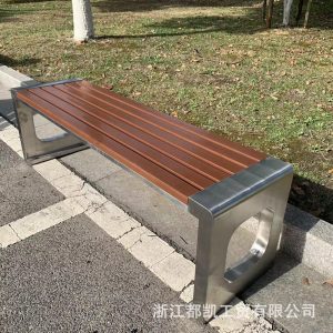 Ghế công viên bằng thép không gỉ ngoài trời Ghế băng dự bị giải trí khung sắt hàng dài Ghế băng dự bị vuông - Hình 4