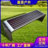 Ghế công viên bằng thép không gỉ rắn chắc ngoài trời chống ăn mòn Ghế băng gỗ ngoài trời vuông sân cộng đồng Ghế băng sắt rèn Ghế thư giãn