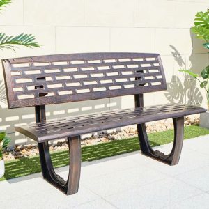 Ghế công viên Chất liệu kim loại Ghế công viên ngoài trời sắt rèn Ghế thư giãn nhôm đúc nhiều kiểu dáng để lựa chọn - Hình 2