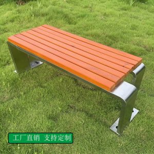 Ghế công viên dài bằng thép không gỉ ngoài trời Ghế cao cấp sáng tạo sắt rèn chất bảo quản gỗ trong sân Ghế băng nhựa tại chỗ