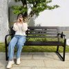 Ghế công viên dài ngoài trời Ghế thư giãn ngoài trời Ghế thư giãn cộng đồng Ghế thư giãn bằng nhôm Hợp kim nhôm ngoài trời Ghế dài ngoài trời
