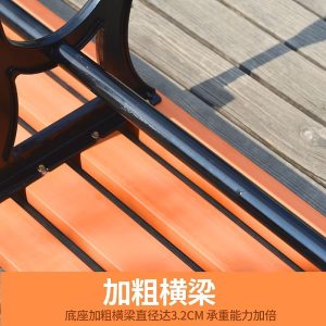 Ghế công viên dài ngoài trời gỗ đặc chống ăn mòn Ghế sân vườn gỗ nhựa có hoặc không có tựa lưng Ghế băng vuông nhôm đúc - Hình 3