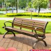 Ghế công viên dài ngoài trời Quảng trường vườn ngoài trời Ghế thư giãn Tựa lưng Ghế dài Ghế công viên bằng nhôm Đúc Ghế dài công viên