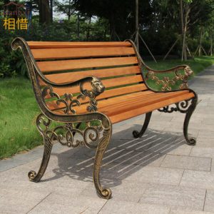 Ghế công viên dày Ghế công viên công viên rắn gỗ ngoài trời chất bảo quản gỗ Ghế băng công viên đôi Ghế công viên gỗ sắt rèn đồ nội thất tựa lưng Ghế