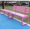 Ghế công viên Đơn giản tựa lưng Ghế băng Ghế công viên băng ngoài trời trung tâm mua sắm Ghế băng nghỉ ngơi Ghế băng tựa gỗ rắn bảo quản Ghế băng gỗ màu hồng