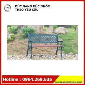 Ghế công viên gang đúc tựa ca rô - Hình 2
