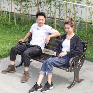 Ghế công viên, Ghế dài ngoài trời, Ghế đôn nhôm đúc, Ghế thư giãn cho 3 người ngồi ngoài trời ngoài trời, Ghế lưng dài - Hình 2