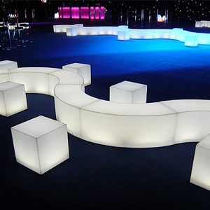 Ghế công viên giải trí LED ngoài trời, trung tâm mua sắm, Ghế chờ, Ghế băng cộng đồng phát quang bằng nhựa, cảnh quan, hàng Ghế - Hình 2