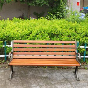 Ghế công viên giải trí ngoài trời gỗ đặc Ghế dài gỗ nhựa Ghế công cộng sắt rèn nhôm đúc Ghế dài hợp kim nhôm - Hình 3