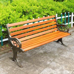 Ghế công viên giải trí ngoài trời gỗ đặc Ghế dài gỗ nhựa Ghế công cộng sắt rèn nhôm đúc Ghế dài hợp kim nhôm - Hình 4