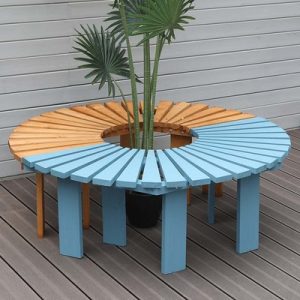 Ghế công viên gỗ chống ăn mòn Ghế băng ngoài trời Ghế băng gỗ rắn Ghế thư giãn sân vườn xung quanh Ghế băng vườn ban công kệ hoa