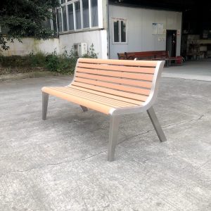Ghế công viên Gỗ nhựa dải Ghế công viên tựa lưng ngoài trời Ghế băng ngoài trời inox phân Ghế băng giải trí đã hoàn thành Ghế ngồi phong cảnh