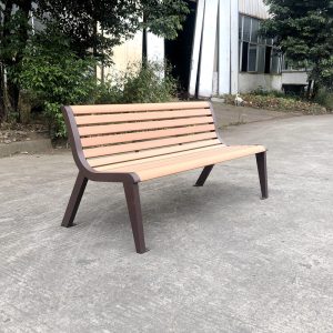 Ghế công viên Gỗ nhựa dải Ghế công viên tựa lưng ngoài trời Ghế băng ngoài trời inox phân Ghế băng giải trí đã hoàn thành Ghế ngồi phong cảnh - Hình 4