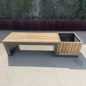 Ghế công viên Hộp hoa ngoài trời Ghế hộp gỗ rắn Ghế băng hộp bằng gỗ h ly màu xanh lá cây trung tâm mua sắm công viên vuông trường hộp hoa - Hình 4