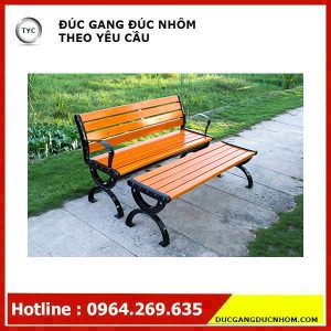 Ghế công viên không tựa gang đúc 1m2 - Hình 3
