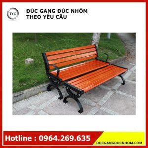 Ghế công viên không tựa gang đúc 1m2 - Hình 4