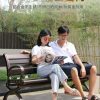 Ghế công viên Mojia ngoài trời Ghế công viên Ghế băng nhôm đúc sân vườn lưng sắt rèn Ghế dài ba người Ghế dài thư giãn ngoài trời