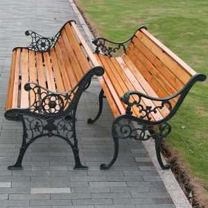 Ghế công viên ngoài trời băng Dài Sắt Rèn Sân Vườn Giải Trí Sát Trùng Gỗ Chắc Chắn Tựa Lưng Vuông Ghế Giải Trí Ngoài Trời - Hình 2