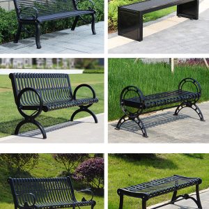 Ghế công viên ngoài trời băng dự bị bằng sắt rèn Ghế giải trí tựa lưng đôi kim loại cộng đồng Ghế sân vườn ngoài trời - Hình 2