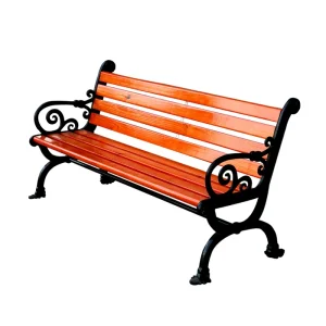 Ghế công viên ngoài trời băng ghế dự bị lưng gỗ chống ăn mòn giải trí bằng gỗ nguyên khối băng ghế dự bị nhôm đúc sắt hàng ghế ngoài trời sân vuông - Hình 5