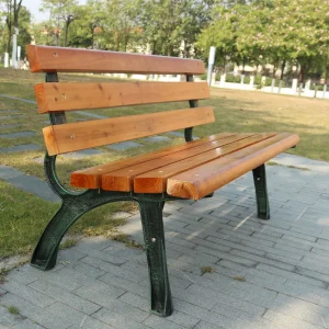 Ghế công viên ngoài trời băng ghế dự bị sắt bàn ghế gỗ nguyên khối kết hợp sân vườn vuông sân nơi công cộng băng ghế giải trí - Hình 3