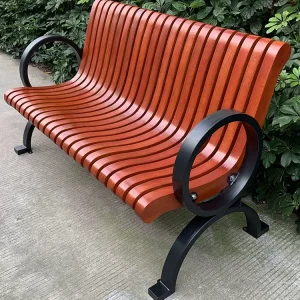 Ghế công viên ngoài trời băng ghế phong cảnh ngoài trời ghế trung tâm mua sắm ghế giải trí ghế giải trí gỗ chống ăn mòn ghế sắt ngoài trời - Hình 2