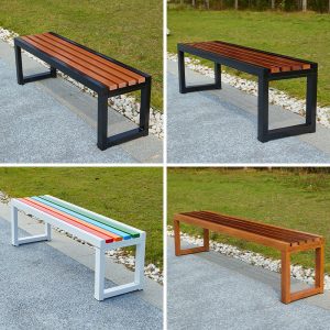 Ghế công viên ngoài trời băng gỗ chống ăn mòn Ghế băng nhân viên phòng chờ Ghế băng vuông hàng Ghế đơn giản mới - Hình 4