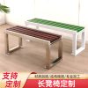 Ghế công viên ngoài trời băng inox sân vườn biệt thự tựa lưng vuông Ghế giải trí lưới dứa Ghế gỗ chống ăn mòn